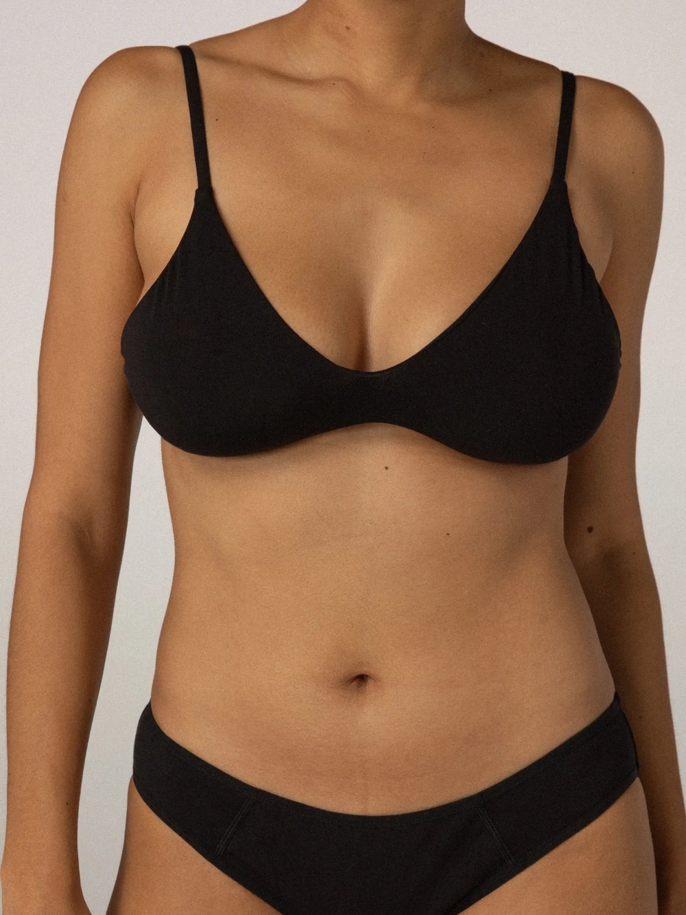 HARA The Label Black Bamboo Triangle Bralette | Made in Australia | Size S
